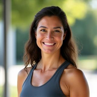Portrait of Lisa Martinez, an energetic and knowledgeable female exercise physiologist.