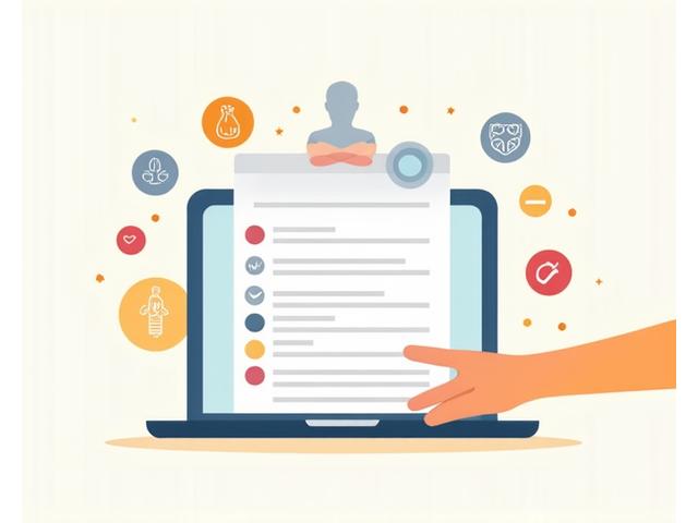 An illustration of a person typing a question into a form with various health topics floating around, representing diverse questions.