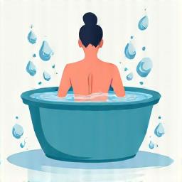 A person emerging from an ice bath with a look of invigoration, surrounded by light steam, representing cold therapy for enhanced recovery and inflammation reduction.