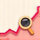 Icon representing regular plan updates and progress tracking with a chart, magnifying glass, and refresh symbol.