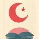 Icon representing sleep optimization strategies with a crescent moon, stars, and a calm person sleeping.